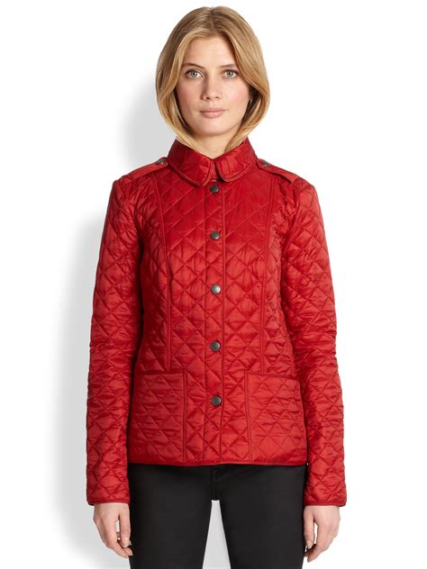 burberry red jacket womens|burberry quilted jacket women's.